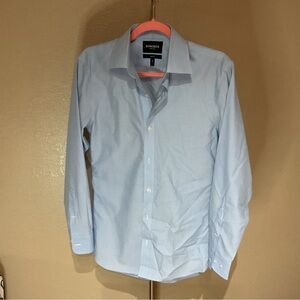 Bonobos Wrinkle Free Blue Long Sleeve Button Down Shirt Size 34